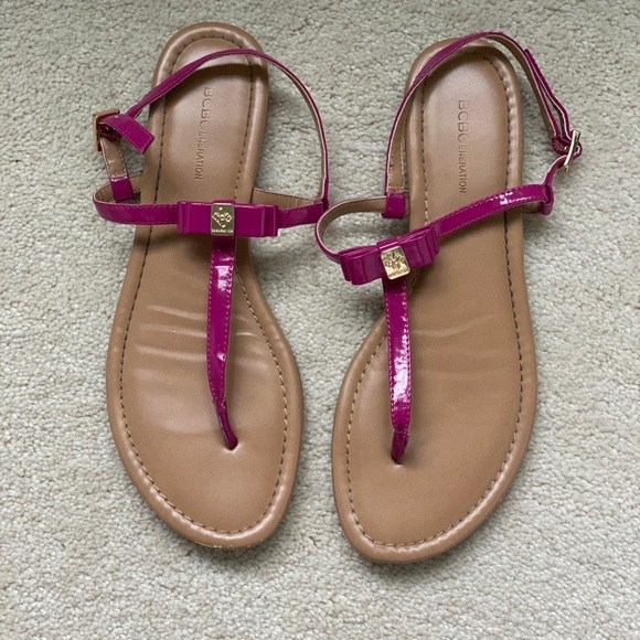 BCBG pink bow sandals - Picture 1 of 2